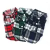 Dog Apparel Small Cat Clothes Plaid Shirt Lapel Coat Jacket Costume Tops Accessories For