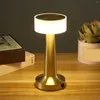 Bordslampor LED -lampa Desktop Nattljus Laddningsbar tr￥dl￶s dekor 3 F￤rgl￤ge Restaurang El Bedroom
