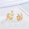 Orecchini posteriori 1PC Punk Big Snake Ear Cuffs Clip per donna Uomo Simple Zircon Round Circle No Piercing Fake Cartilagine Orecchino Gioielli