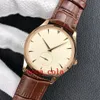 Новые часы 40-миллиметровый мастер-контроль Ультра-тонкий 1352520 Белый циферблат Cal.896/1 Механический автоматический мужской часы для кожа розового золота