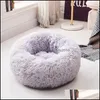 Cat Beds Furniture Cute Pet Cat Calming Bed Round Nest Dog Warm Soft Plush Comfortable For Slee 50Cm 453 V2 Drop Delivery Home Gar Dhjw2