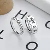 Cluster Rings YIXIYOYI Real 925 Sterling Silver Retro Buddhism Words Lucky Open Adjustable For Woman Man's Gift Vintage Jewelry