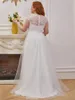 Duża suknia ślubna naklejka w dekolcie prosta elegancka sukienka ślubna impreza EP00235