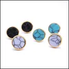 Stud Mode Goud nagebootst Wit Turquoise Kallaite Resin Stone Charms Stud Geometrische oorbellen Sieraden voor vrouwen Drop levering Dhx8y