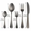 Dinnerware Sets 5Pcs Glossy Black Stainless Steel Cutlery Tableware Set Dinner Flatware Travel Forks Knives Spoons Silverware