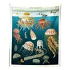 Taquestres vintage Oceanografia Ilustração Tapestry Wall Hangingroom Decoração Estética Decoração Ilustrada Arte Antiga