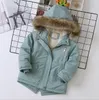 Enfants Designer Vêtements Filles Épais Tench Manteaux Garçons Coton-rembourré Vestes Hiver Velours Vêtements Coupe-Vent À Capuche Manteaux Chaud Outwear Mode À Manches Longues BC166