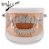 Naszyjniki wisiorek górne przylot hip -hopowy lodowane zęby górne dolne grille dentystyczne punkowe czapki cosplay impreza raper biżuteria 221109