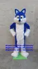 Blue Long Fury Furry Wolf Mascot Costume Fox Husky Dog Fursuit Adult Catoon Character Talk of the Town Album of Painting ZX130