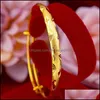 bangle bangle محفورة دبي التقليدية النساء الذهب الأصفر المملوءة أنثى ضبط سوار هدية جميلة إسقاط تسليم المجوهرات brac dh5r3