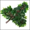 Fleurs décoratives Couronnes Artificielle Ginkgo Biloba Faux Festival Po Accessoires Feuille De Soie Branche Tige Mariage Jardin Décoration Drop De Dhw57