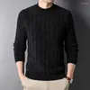 Men's Sweaters High End Designer 2022 Men's Knitting Pullover Autumn/Winter Round Neck Vertical Stripe Thickened Sweater Luxury Clothing