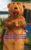 Traje de mascote de peles longas leopard brown urso urso urso grades desenho animado personagem anual mete televisão tema zx1522