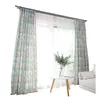 Curtain Curtains For Living Room Dining Bedroom American Bamboo Fiber Gauze Printed Semi-shading Finished Product Customization