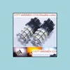 مصابيح السيارة 6pcs switchback اللون المزدوج الأبيض/العنبر T25 3157 2835 60SMD إشارة LED