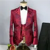 Men's Suits Blazers 3 Pcs Suit Set Jacket Pants Vest / Fashion Bronzing Pattern Big Collar Dress Coat Trousers Waistcoat 221111