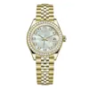 여자 디자이너 다이아몬드 시계를위한 손목 시계 여성 자동 로즈 골드 데이트 크기 36mm 31mm 28mm 사파이어 유리 방수 몽라 스는 멍청한 숙녀 아이스 아웃 시계