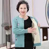 Women's Knits Tees Fdfklak High Quality Cardigans XL-4XL Plus Size Grandma Knitting Sweater Middle-aged And Old Women Cardigan 221111