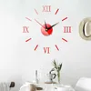 Horloges murales grande horloge grande montre décalcomanie art 3D autocollant créatif chiffres romains cadeau unique bricolage design moderne décor à la maison