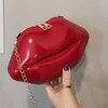 Evening Bags Women Red Lips Clutch Bag Ladies Pu Leather Chain Shoulder Bolsa Shape Purse