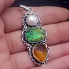 H￤nge halsband GemstoneFactory smycken stor marknadsf￶ring singel unik 925 Silver River Pearl Dichroic Glass Topaz Lady Women Necklace 0125