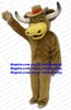 Gentlemanlike Mascot Costume Water Buffalo Bison Wild Ox Kerbau Bull Cattle Calf Long Fat White Curve Hats No.8739