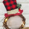 Decorative Flowers Christmas Led Wreath Garland Hanging Decoration Pendant Lights Rattan Circle Home Wall Door Holiday Decor #t2g