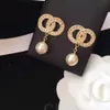 Fashion bungelen drop oorbellen designer oorbellen voor vrouwen partij bruiloft liefhebbers cadeau sieraden met flanellen tas