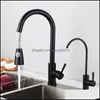 Kitchen Faucets Plout Faucets Stainless Steel Kitchen Single Hole Sink Mtifunction Faucet Stream Sprayer 360 Degree Rotation Pl Out Dh0Bg