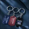 Other Festive Party Supplies 2024 Trump Keychain Stainless Steel Ill Be Back Save America Again Key Ring Party Accessories Drop De Dhxbm