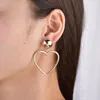 Boucles d'oreilles pendantes Coeur simple en alliage de zinc Boucles d'oreilles Womens Love Metal Valentine's From China