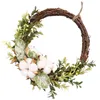 Dekorativa blommor 1 PC br￶llop rustik krans blomma girland firande ytterd￶rr eukalyptusblad