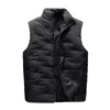 Men's Vests Vest Coat Solid Color Autumn Winter Coldproof Windproof Pockets Men Waistcoat Streetwear