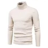 Herrtr￶jor m￤n mode h￶st vinter turtleneck l￥ng￤rmad smal tr￶ja tr￶ja skjorta blus topp herr