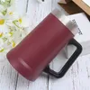 Gobelet en acier inoxydable de 24 oz avec poignée tasse à bière de grande capacité tasse de camping en plein air enduite de poudre sans couvercle gobelets isolés sous vide GY