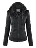Women's Leather Faux Jacket Women Basic Coat Female Winter Motorcycle Suede PU Zipper Hoodies Outerwear 221111