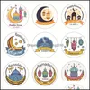 Other Festive Party Supplies Party Favors 10 Sheets/Set Ramadan Kareem Mubarak Decorative Stickers 4Cm Muslim Eid Gift Lable Seal Dh9R0