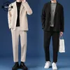 Mäns kostymer blazers manlig avslappnad kostym lyxjackor blazer set streetwear stiliga koreanska 2 stycken uppsättningar med byxor za våren överrockbyxor 221111