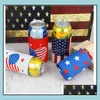 Autres fournitures de fête Fête de l'Indépendance Cola Bière Can Insator Sleeve Jy 4Th Bouteille Pliable Néoprène Drink Cooler Sleeves Dhpau