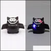 Autres fournitures de fête de fête Halloween LED Bague de doigt Fête Clignotant Citrouille Bat Skl Jouets Lumineux Flash Ongles Lumières Drop D Dhyli