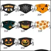 Designer masker halloween pumpa tryckt ansiktsmasker 3d skl pm2 5 skyddande tvättbar återanvändbar trasa med justerbar droppleverans ho dhz2b