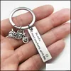 Nyckelringar Creative rostfritt stål Keychain Nya hemmycken Våra första nycklar Ring Keychains Lovers Couples Present Housewarming Drop D Dhuce