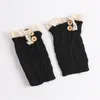 Knee Pads Winter Knitted Wool Warm Leggings Vintage Lingge Solid Color Thermal Long Socks Furry Women