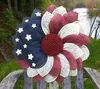 Decorative Flowers Garland Handmade Wall Hanging Pendant For Front Door Wreath Garden Outside Household American Independence Day Home Decor