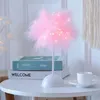 Table Lamps Creative DIY Feather LED Lamp Birthday Bedroom Bedside Desk Decorative Night Light