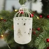 Christmas Decorations Nordic Style Hanging Bird Cage Candle Holder Xmas Theme Wrought Iron Golden Hollow Cylinder Decoration For Home