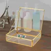 Geschenkwikkeling Box Organizer Clear Decorative Display Po Glass Trinket Keepsake Case Storage Container Rings Bracelet