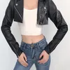 Women's Leather Faux JMPRS Street Motorcycle Pu Crop Jacket Women Zipper Black Coats Autumn Streetwear Long Sleeve Fall Female Outwear 221111