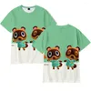 Herr t-skjortor sommar 3d djur korsning skjorta män kvinnor hip hop tops mode harajuku tryck avslappnad lämplig t-shirt