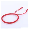 Bracelets De Charme À La Main Corde Rouge Bracelet Tibétain Bouddhiste Amour Porte-Bonheur Noeuds Bracelets Tissés Bracelets Pour Femmes Hommes Bijoux Acc Dhyxt